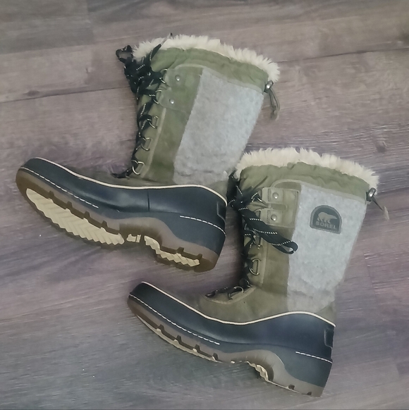 Sorel Tivoli III High Boot Nori/Black Lace Up Waterproof Size 7 - Picture 2 of 9